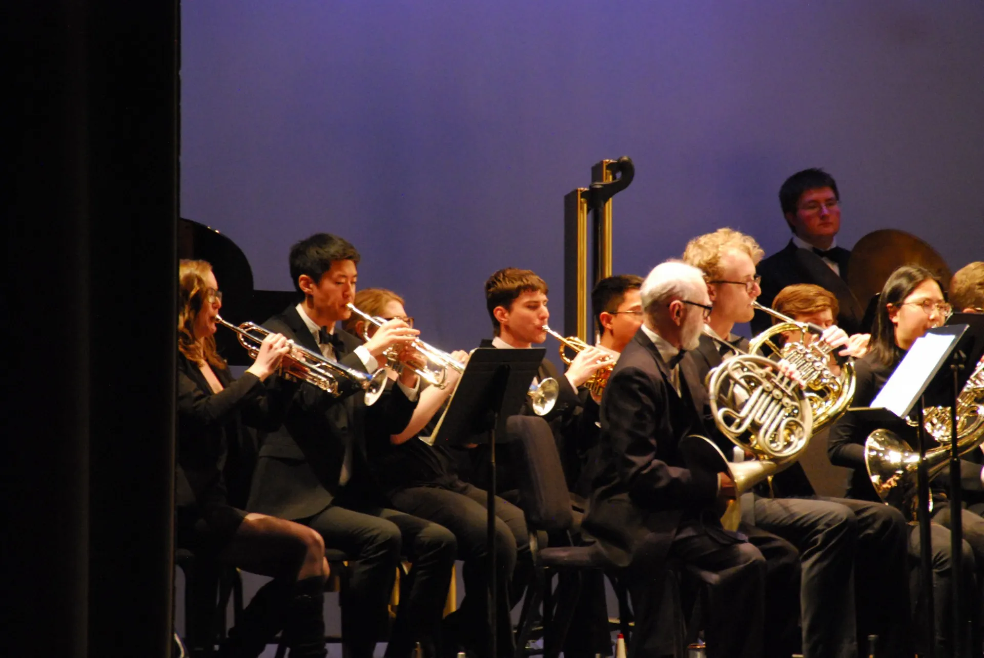 The brass section playing during the Festival of Winds massed band.